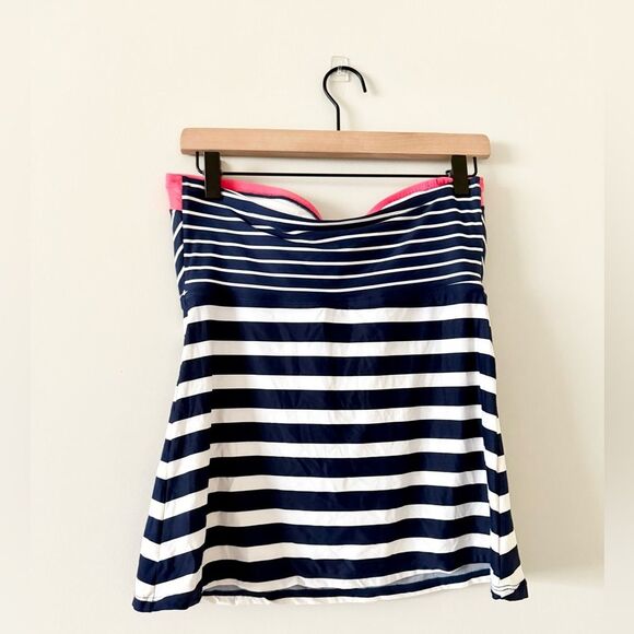 Beach House Two Piece Swimsuit with Tankini Top in Navy White and Pink Bottom 12 - Picture 2 of 6